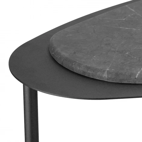 Стол журнальный МеталлАрт М036 черный мрамор/черный Mebelik 009500
