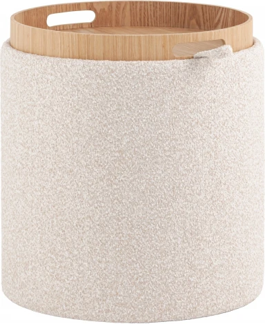 Пуф-столик с ящиком Хюгге XS букле бежевый, Stool Group