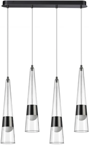 Подвесной светильник каскадный Odeon Light Lump 5044/42L глянц.темн.хром/прозрачный/металл/стекло LED 42W 3000K 4167Лм (220V, на проводе)