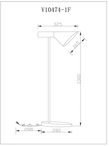 Торшер с выключателем Moderli Turin V10474-1F (220V)
