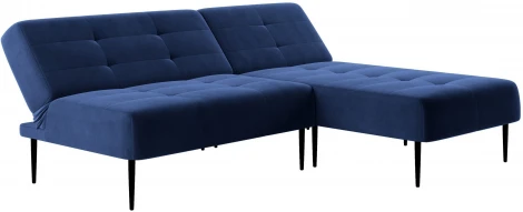 Monaco диван-кровать с шезлонгом, без подлокотников, бархат синий 29 Top Concept арт.14117