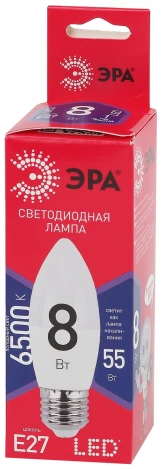 Лампочка светодиодная E27 8W ЭРА LED B35-8W-865-E27 R