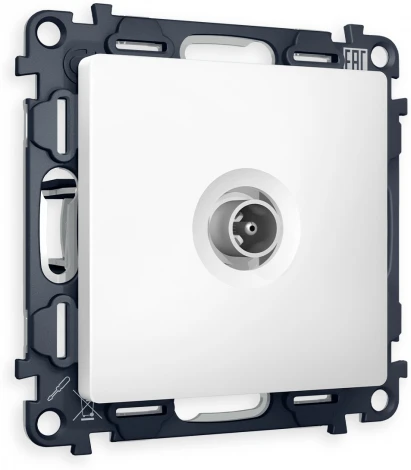 Комплект механизма Ambrella Volt TV розетки проходной ALFA MA133030 Белый матовый 5-1000 MHz 4dB QUANT