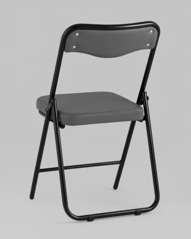 Стул складной Джонни иск.кожа серый, каркас черный матовый Stool Group УТ000043449