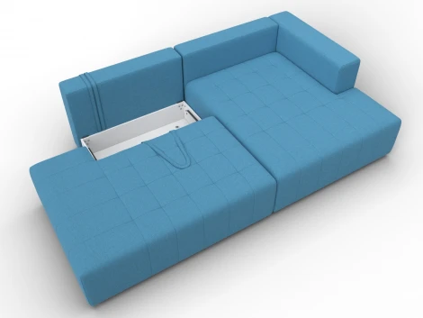 Диван угловой Лига-103 НПБ угол правый (ДСП,Брус,Фанера,Рогожка/Голубой) Лига Диванов 134812