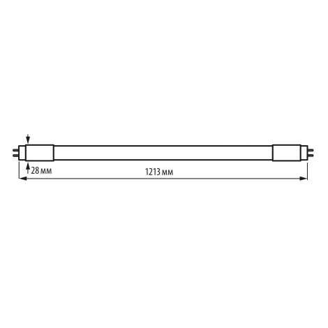Лампа светодиодная форма «T8», матовая, белый свет 4000K Volpe Optima LED-T8-18W/4000K/G13/FR/FIX/SLS