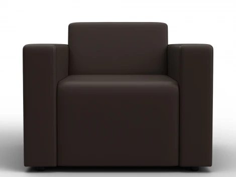 Кресло Лига-093 (ДСП,Брус,Фанера/Пластик/Экокожа/Коричневый) Лига Диванов 132466