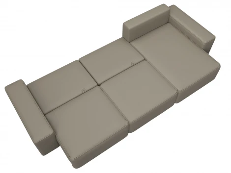 Диван угловой Лига-074 угол универсальный (ДСП/Пластик/Экокожа/Бежевый) Лига Диванов 129871