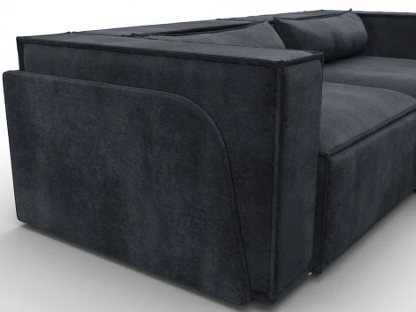 Диван угловой Лига-061 угол правый (ДСП,Брус,Фанера,Велюр/Темно-серый) Лига Диванов 131153