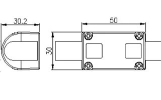 Соединитель прямой ARL-CLEAR-U15-Line (26x15mm) (Металл) 022701