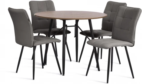 Стул обеденный Bari Tetchair (Флок/Серый,Черный) арт.24644