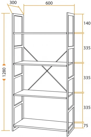 Стеллаж WS-01 (Коричневый)