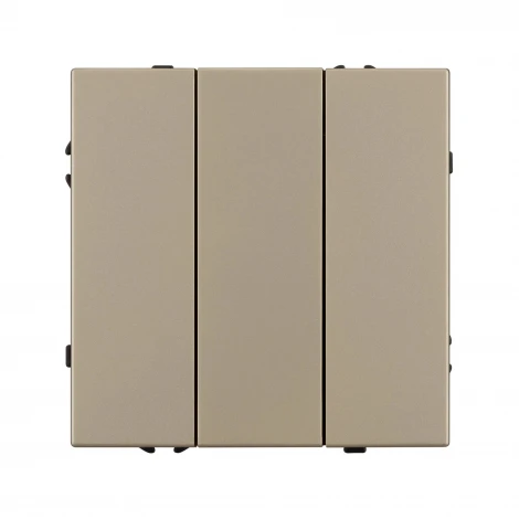 Механизм выключателя трехклавишный непроходной SWT-NOBE-MK03-SFPL-GD (230V, 10A) (Arlight, Золотой песок) 061798