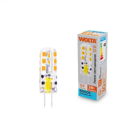 Светодиодная лампа 3Вт 6500K G4 Wolta WSTD-JC-12V3W6KG4-S