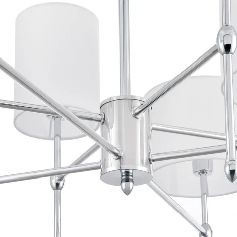 Потолочная люстра на штанге Lumion Latti 6589/8C хром/белый, металл/текстиль E14 8*40W 220V (круглые)
