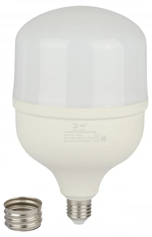 Лампочка светодиодная E27 с переходником на E40 85W ЭРА LED POWER T140-85W-4000-E27 с переходником на E40/E40