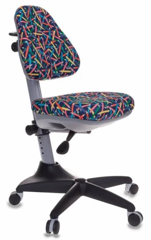 Кресло детское Бюрократ KD-2 синий карандаши крестовина пластик