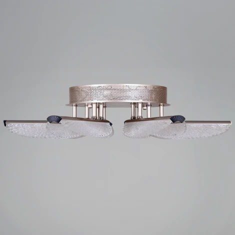 Потолочная люстра светодиодная на штанге с пультом и ночным режимом Reluce 00490-0.3-06S champagne silver (Умный дом) (220V)