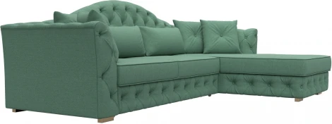 Диван угловой Артис правый угол (Зеленый/Рогожка) Лига Диванов арт.123401