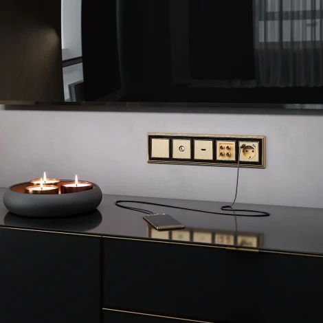 Накладка для розетки HDMI (шампань рифленый) Werkel WL10-HDMI-CP (a041305)