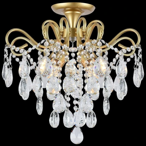 Потолочная люстра хрустальная на штанге Reluce 04066-0.3-04 MATT GOLD+CR (220V)