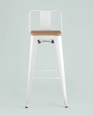 Стул барный Stool Group TOLIX WOOD со спинкой белый глянцевый УТ000000675