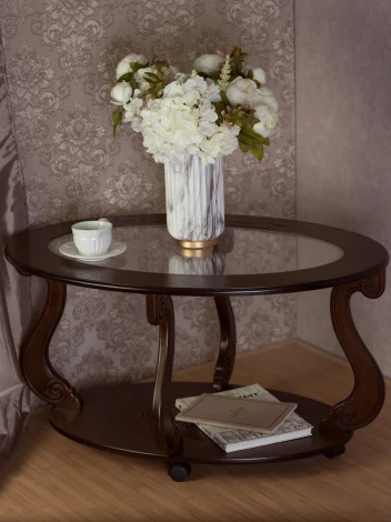 Стол журнальный Овация (С) на колесах темно-коричневый Mebelik арт.006755
