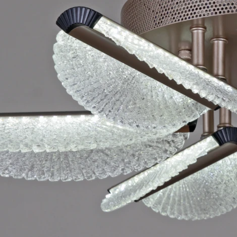 Потолочная люстра светодиодная на штанге с пультом и ночным режимом Reluce 00490-0.3-06S champagne silver (Умный дом) (220V)