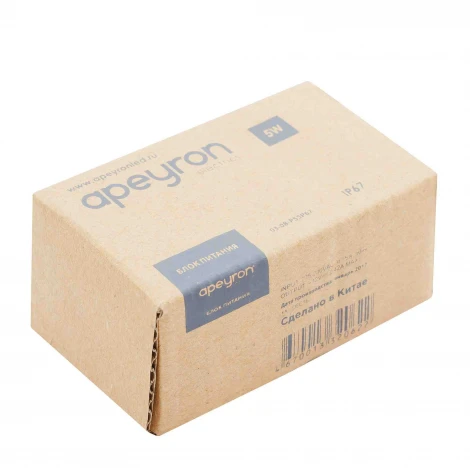 Блок питания 12В, 5 Вт, IP67, 0,42А, пластик Apeyron 03-08