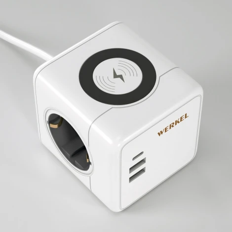 Розеточный блок 3-х местный с 2xUSB Type A+С и беспроводной зарядкой Werkel W6513501 (a066454)