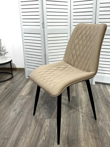 Стул Поль бежевый #5, велюр / черный каркас, 4 шт./ 1 к.