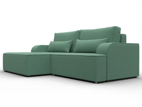 Диван угловой Лига-120 угол левый (ДСП,Брус,Фанера,ЛДС,Рогожка/Зеленый) Лига Диванов 137287L
