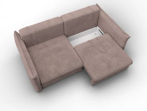 Диван прямой Лига-100 НПБ (ДСП,Фанера/Пластик/Велюр/Бежевый) Лига Диванов 133654