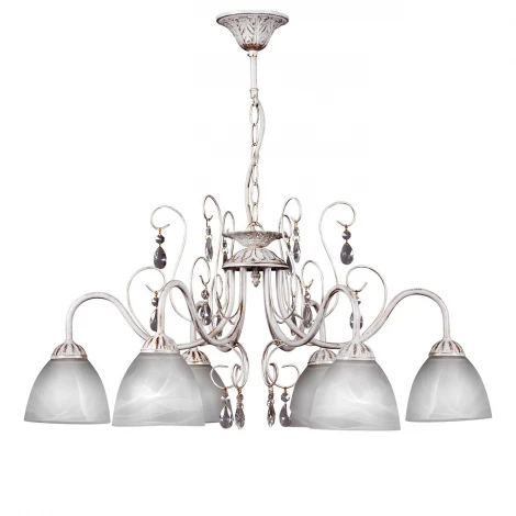 Люстра подвесная Day&Night, 6 плафонов, белый с золотом и прозрачным