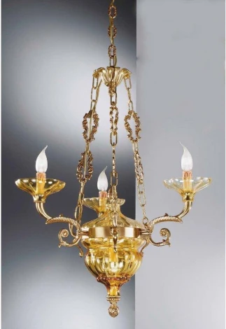 Подвесная люстра Nervilamp 571 571/3+2/AM (220V, на цепи, подсвечник, свеча)