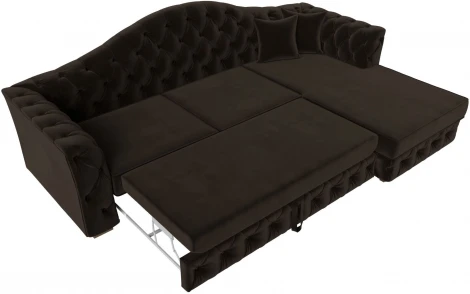 Диван угловой Артис правый угол (Коричневый/Микровельвет) Лига Диванов арт.121597