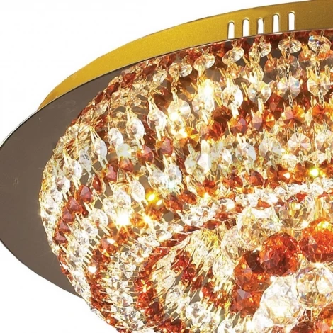 Потолочный светильник N-Light 62483 06 2483 0333 16 gold, amber and white crystal