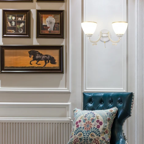 Бра с выключателем Arte Milano AM342837 342837/2W WT+G (220V)