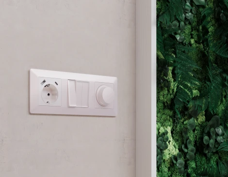 Лицевая панель Ambrella Volt ALFA (Жемчуг) для 3-клавишных выключателей QUANT AP2050