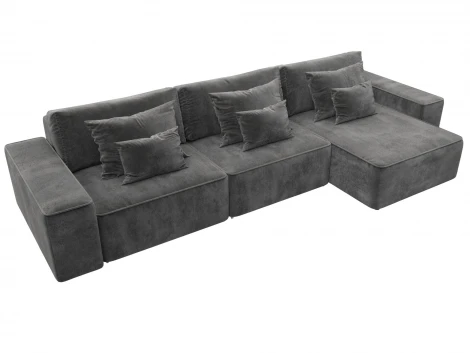 Диван угловой Лига-074 угол универсальный (ДСП/Пластик/Велюр/Серый) Лига Диванов 129869