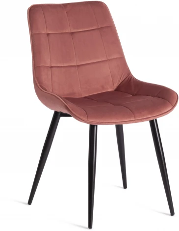Стул ABRUZZO (mod. 8060) металл/вельвет, 52 х 63 85 см, коралловый (HLR 44)/черный Tetchair 19236