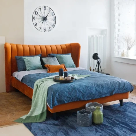 Кровать Queen II Agata L ОГОГО (арт.574798), (Ткань/Оранжевый)