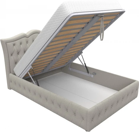 Кровать интерьерная Герда 140 (Бежевый/Рогожка) Лига Диванов арт.123061