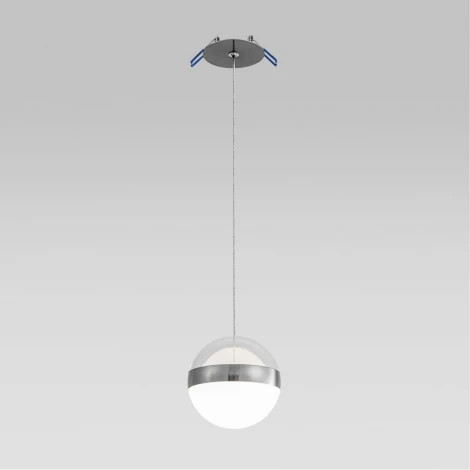 Подвесной светильник Odeon Light Roni 5037/12L никель/прозрачн/молочный/металл/акрил LED 12W 4000K 600лм (220V, на проводе, шар)
