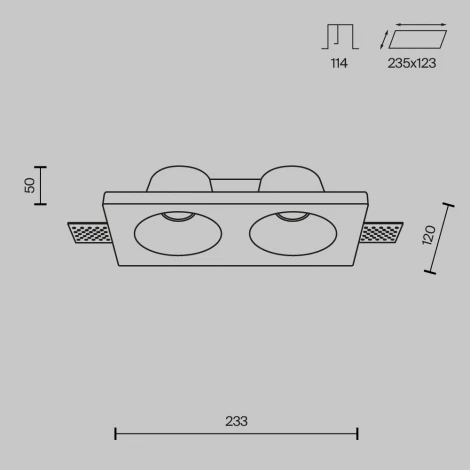 Встраиваемый светильник Maytoni Gyps Modern DL002-DW-02-W