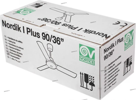 Вентилятор потолочный Vortice Nordik International Plus, 3 лопасти, белый