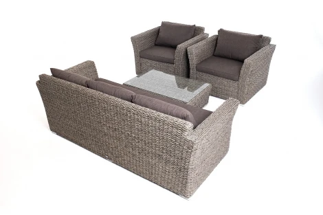 "Капучино" лаунж-зона из искусственного ротанга (гиацинт), цвет серый 4SIS арт.УТ-00004224