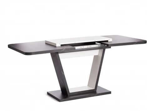 Стол обеденный VOX ЛДСП, 132-172x85x75,5 см, Мрамор черный/Белый Tetchair 19268