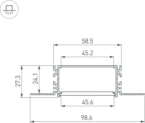 Профиль FANTOM-BENT-W49-SIDE-2000 ANOD (Arlight, Алюминий) 046423