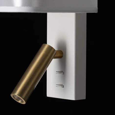 Бра с белым абажуром и выключателем с подсветкой для чтения Citilux Dekart CL704480